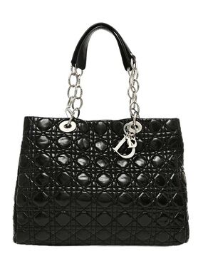 ♥️Dior Soft Shopping Black Quilted Chain-Handle Tote Bag♥️